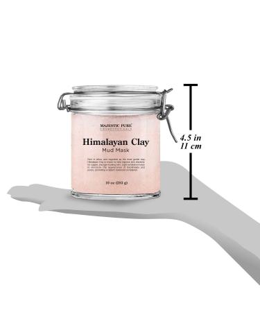 MAJESTIC PURE Himalayan Clay Mud Mask - Exfoliating Face and Body Mask for Acne, Pores Reduction - 10 oz - Buy Online on GoSupps.com