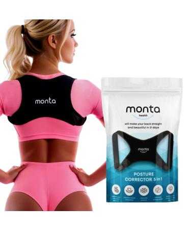 Ultimate Posture Corrector: Breathable Comfortable Back and Shoulder Brace for Men and Women - Discreet Under-Clothes Design for Improved Posture and Neck Support Black