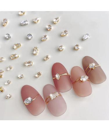 Nail Gems 50PCS Flat Back Shiny Mixed Rhinestones for Nails Nail Art Rhinestones and Gems Nail Charms for Nail Art Design Decorations DIY Craft Gold Silver (Gold&Silver in 5 Styles) - Buy Online on GoSupps.com