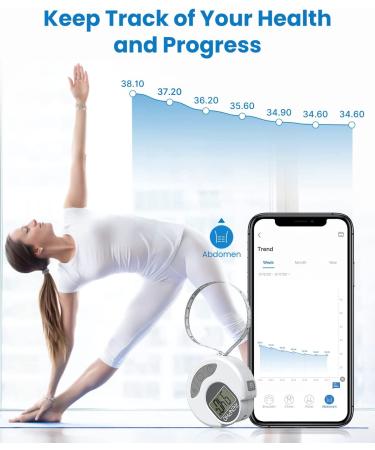 RENPHO Smart Bluetooth Digital Body Measuring Tape with Lock Hook - Weight Loss and Fitness Tracker - Inches and cm - Buy Online on GoSupps.com