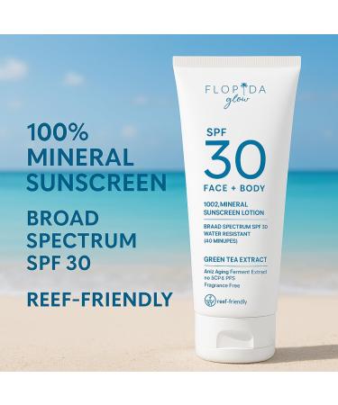 Florida Glow Mineral Sunscreen SPF 30 for Face & Body Lightweight Zinc Oxide Sunscreen Broad-Spectrum UVA/UVB Protection Water-Resistant (80 Min) Fragrance-Free Travel Size 3 oz - Buy Online on GoSupps.com
