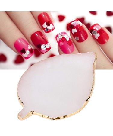 Nail Art Palette Harz Stone Nail Art Palette Harz Nail Art Gel Polish Mix Palette Tips Display holder Manicure tool Safe and environmentally friendly Ideal tool for nail art (white)