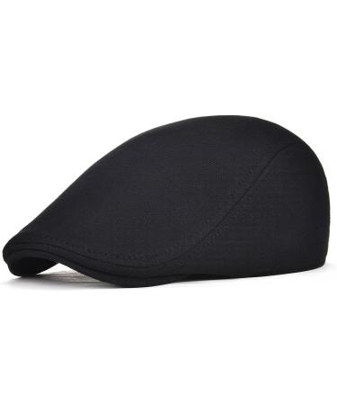 FEINION 2 Pack Men Cotton Newsboy Cap - Black/Dark Grey - Soft Fit Cabbie Hat - Buy Online on GoSupps.com