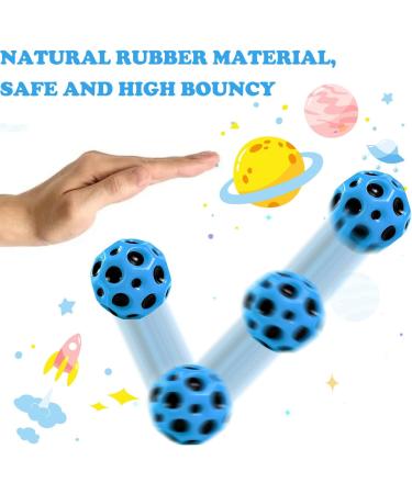 Byhotome Moon Ball Set - 6 High Jump Rubber Space Balls for Kids | 7cm Bouncy Balls | Perfect Party Gifts | Mix-Color High Bounce Toys - Buy Online on GoSupps.com