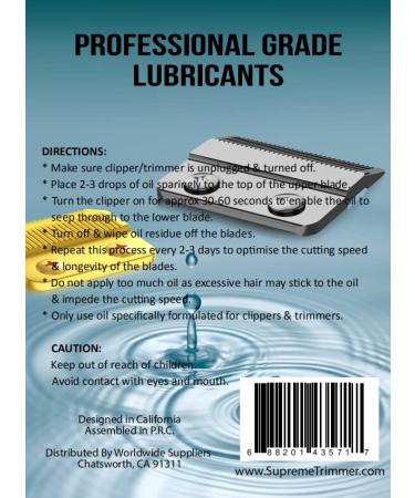 Supreme Trimmer Hair Clipper Blade Oil - 4 FL OZ Anti-Rust Lubricant for Blades - STO710 - Buy Online on GoSupps.com