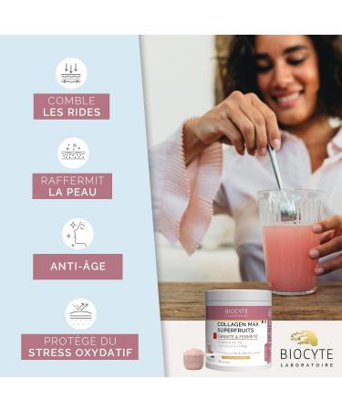 Collagen Max Superfruits Anti-Aging Skin Youth Supplement Collagen Hyaluronic Acid Acaai Acerola Vitamin C 20 Days of Intake Laboratory Biocyte - Buy Online on GoSupps.com