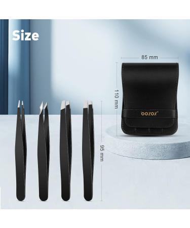 Fuckettes Set of 4 Stainless Steel Tweezers - Precision Eyebrow Plucking & Face Hair Removal | Quality Tweezers for Ingrown Hair Splinters & Blackheads - Buy Online on GoSupps.com