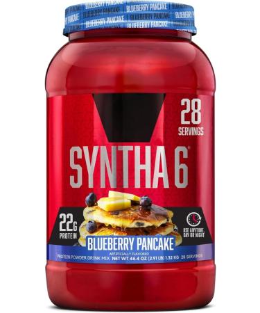 Syntha-6 Whey Protein Powder | High Protein Whey Protein Concentrate Whey Protein isolate Milk Protein Isolate & Micellar Casein | 22g Protein 10g EAAs Essential Amino Acids | 2.91LB 28 Servings (Blueberry Pancake) Blueberry Pancake 28 Servings (Pack of 1