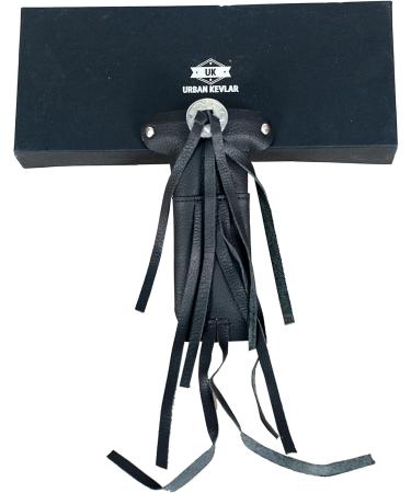 Urban Kevlar Long Genuine Black Leather Hair Tube With Hair Clip And Studded Hair Wrap - Buy Online on GoSupps.com