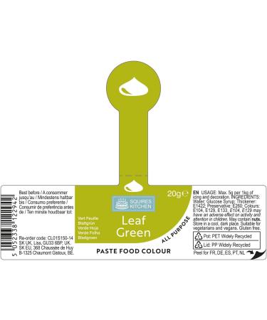 Squires Kitchen Leaf Green Food Colouring Paste - 20g | Concentrated Colour for Sugarpaste, Fondant, Buttercream & More - Buy Online on GoSupps.com