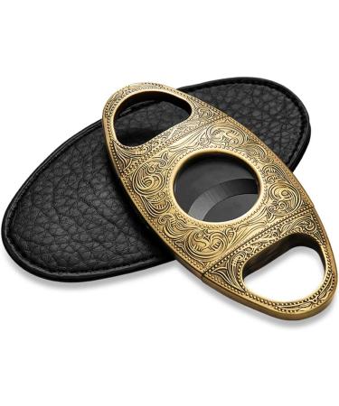 Cigar Boxs Humidors Cigar Cutter Guillotine Portable Stainless Steel Double Blade Guillotine Brass - Gift Box and Leather Pouch Silver Silver a - Buy Online on GoSupps.com