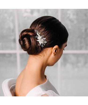 Bride Flower Hair Clips Wedding Hair Accessories for Women Flower Wedding Hair Piece Flower Hair Clip Wedding Hair Clip Flower Clips for Bride Hair Comb Barrette Bridal Hair Accessories Gold - Buy Online on GoSupps.com