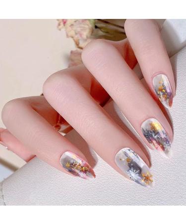8 Sheets Christmas Nail Art Stickers Decals Self-Adhesive Gold White Winter Snowflakes Nail Supplies Nail Art Design Decoration Accessories - Buy Online on GoSupps.com