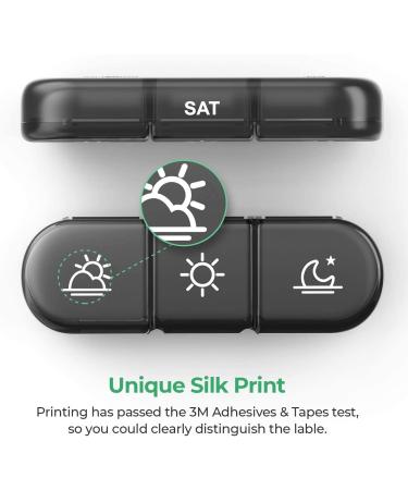 PULIV Weekly Pill Organizer 3 Times a Day - Portable 7 Day Travel Pill Box with Large Containers - Black Pill Case for Vitamins, Medication, Supplements - Light-Proof - Buy Online on GoSupps.com