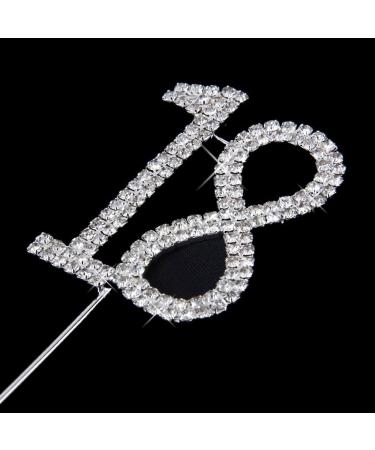 AKORD Cake Topper for 18th Wedding Anniversary/Birthday Party Alloy Silver 4.5 x 5 x 12.4 cm - Buy Online on GoSupps.com