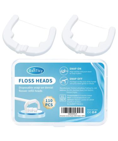 Ultraclean Access Flosser Refill Heads Snap-On Dental Flosser Refill Heads for Proper Oral Care & Hygiene 110PCS