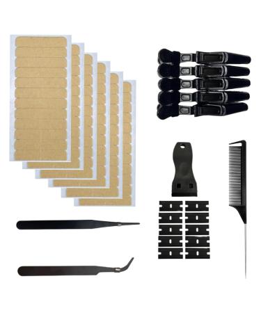 120 Pieces Hair Extension Tabs Double Sided Replacement Extensions Wigs Tapes Replacement Tapes Hair Tools Hair Extension Tape Adhesive 4cm x0.8cm (Nude)