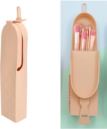 Soft Silicone Makeup Brush Bag with Wash Board | Portable Dustproof Case for Travel - Large Capacity Flip Cover & Button Closure - Buy Online on GoSupps.com
