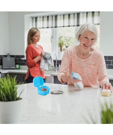 Healeved 2 Series Box Press Holder - Travel Dental Container for Dentures & Prosthesis Soaking - Durable Plastic Organizer with Lid - Ideal for International Shipping - Buy Online on GoSupps.com