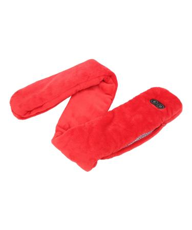 Neck heating pillows vibrating massage heated neck wrap electrical neck warmer scarf with USB 3 temperature settings thermal neck support for men and women winter outdoor (red)