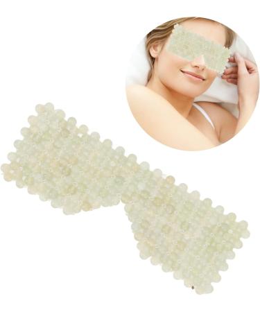 Ververt Touch Eye Care Jadestone Blindfold Eye Massage Tool for Fatigue Relief Edema Reduction & Sleep Promotion | Light Green - Buy Online on GoSupps.com