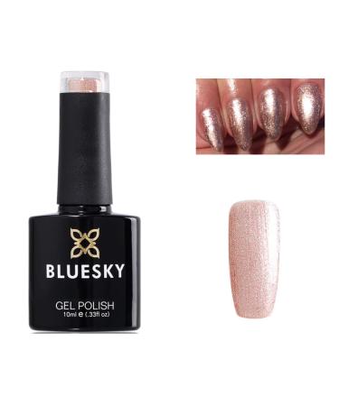 Bluesky Gel Nail Polish PINK GOLDEN SHIMMER CHIFFON TWIRL 80589 Nail UV LED Soak Off 10ml
