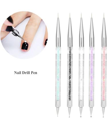 Pack of 5 Nail Dotting Tools Set Crystal Rhinestones Manicure Painting Pen Nail Art Kit 5 Colors - Buy Online on GoSupps.com