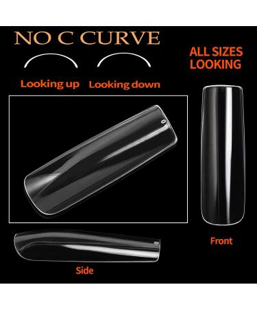 UNA GELLA Full Cover Nail Tips Square 120 PCS - XXL Extra Long Straight Tips for Acrylic Nails - Salon Quality Fake Nails for DIY at Home - Buy Online on GoSupps.com
