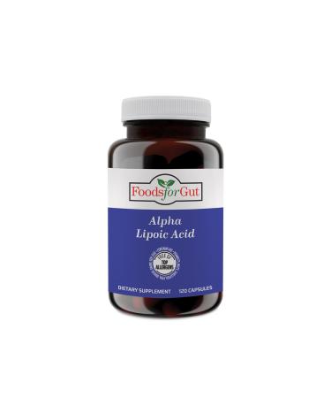 Foods For Gut Alpha Lipoic Acid | 650 mg Per Serving 120 Capsules | Vegetarian Capsules | Free of Top Allergens