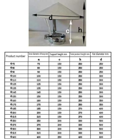 Chimney Cowcap 300mm | Stainless Steel Rain Cap for Ventilation - Weather Protection & Durable Design - Buy Online on GoSupps.com
