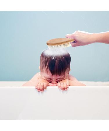 Kisangel Newborn Goat Hairbrush Kit - Natural Wood Massager for Baby Bath Time - Buy Online on GoSupps.com