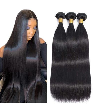 10A Straight Hair Bundles Brazilian Virgin Human Hair Bundles Straight 22 24 26 Inch 100% Unprocessed Virgin Hair Bundles Straight Weave Hair Human Bundles 22 24 26 3 bundles