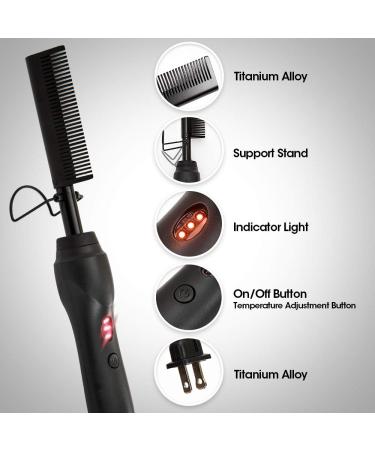Multifunctional Hot Comb Hair Straightener for Black Hair - Electric Pressing Comb for Wigs - Copper Hot Iron Comb with Gifts Included - Buy Online on GoSupps.com