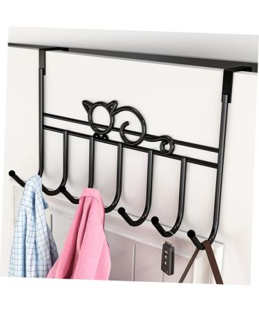 PRETYZOOM College Essentials 7 Door Hook s Woodsy Decor Hangers for Clothes Towel Hook Iron Hook Shelf Hanging Office 42X22CM Black - Buy Online on GoSupps.com