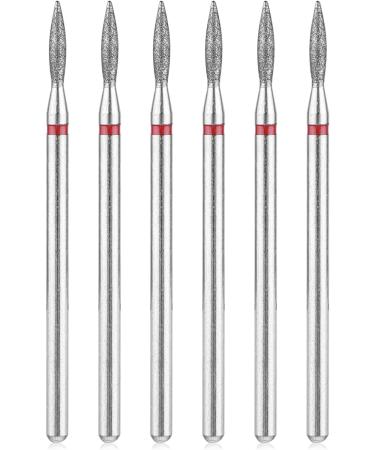 Sibba 6pcs Cuticle Drill Bit Set Flame Stainless Steel Bit with Case for Manicure Pedicure Diamond Drill Polishing File Grinding Heads Tools Metal Professional Carbide Remover Bits Acrylic Gel Nails 6pcs Pointed End - Buy Online on GoSupps.com