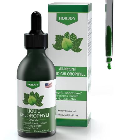 Chlorophyll Liquid Drops - 100% Natural Energy Booster and Immune Support - Internal Deodorant and Detox - Altitude Sickness Relief - Fast Absorption, Vegan & Non-GMO - 120 Servings(100mg) 2 Ounce (Pack of 1) (100mg)