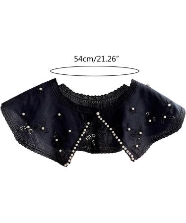 False Collar Women Faux Collar Collar Detachable Collar For Dress Embroidery Collar Lace Collar Sweater Collar Detachable Collars For Women Vintage Black - Buy Online on GoSupps.com
