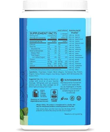 Sunwarrior Protein Classic Plus â€“ Natural Plant-Based Protein Powder 1.65 lb (750g) - Buy Online on GoSupps.com