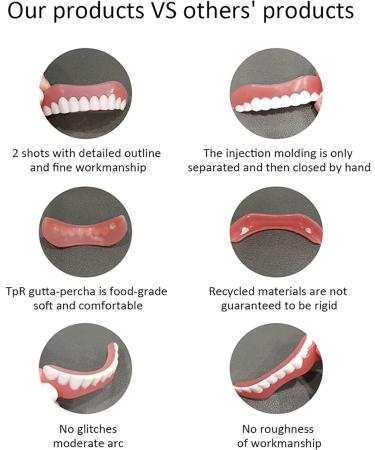 Natural Tone Cosmetic Prosthesis Teeth - Removable & Reusable Instant Veiners for Men & Women - 6 Pairs Comfort Fit Flex - Buy Online on GoSupps.com