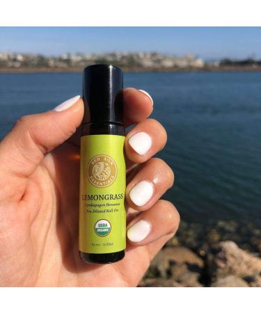 Organic Lemongrass Essential Oil Roll On - 100% Pure USDA Certified for Pain Relief, Skin Health & Stress - 10ml - Buy Online on GoSupps.com