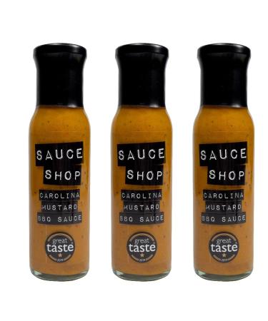 Sauce Shop - Carolina Mustard BBQ Sauce Pack of 3 - Natural Ingredients. Vegan-Friendly - 3x 255g jars