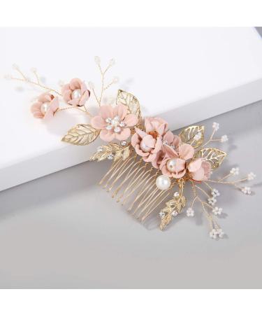 NUOBESTY Bride Hair Clip 4 Pcs Wedding Hair Comb Rhinestones