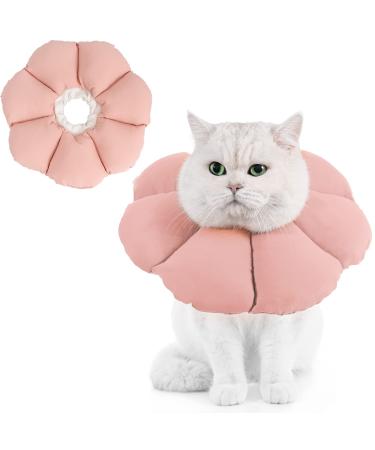 Avont Rewrise cat adjustable collar soft neck collar cat leak protection collar for small dog after operation protective collar -l | pink rose large
