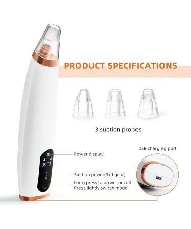 UIOOIU Blackhead Remover Vacuum - Pore Cleaner Tool with 3 Suction Modes for All Skin Types-Men & Women - Buy Online on GoSupps.com
