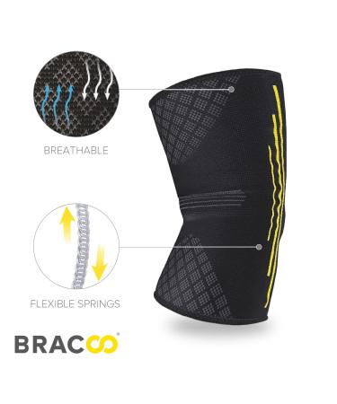 Bracoo Knee Brace with Side Stabilizers - Compression Sleeve for Arthritis Pain Relief & Injury Recovery - Lightweight & Breathable - Men/Women (Black, M) - Buy Online on GoSupps.com
