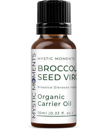 Bio Brokkoli Oil 10ml - Pure & Natural Vegan Carrier Oil for Hair Face Nails | Aromatherapy Massage & Dilution - Mystic Moments - Buy Online on GoSupps.com