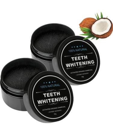 Natural Charcoal Teeth Whitening Powder natural activated carbon powder tooth whitening tooth whitening & tooth cleaning powder tooth cleaning for white teeth refreshing breath (2PC)