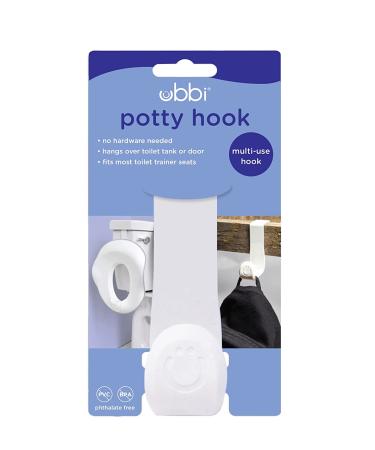 Ubbi Multi-Use Potty and Utility Hook - Durable White Hook for Hanging Over Toilet Tank or Door, No Installation Needed - Buy Online on GoSupps.com