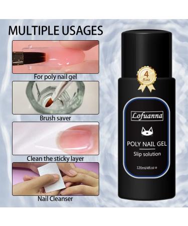 Lofuanna Nail Extension Gel Solution 120ml - Poly Gel Slip Solution for Easy DIY Nail Art - Buy Online on GoSupps.com