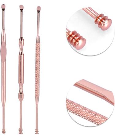 3pcs Stainless Steel Earpick Set - Double Ended Wax Remover & Cleaner Curette Spoon - Buy Online on GoSupps.com